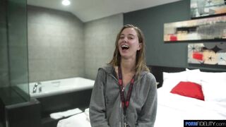 Haley Reed's wild threesome with two hard cocks and a wet facial Сover
