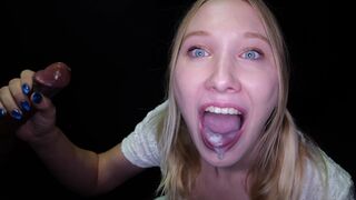 Blonde slut with blue eyes Mckenna Lynn First Glory hole cumshots Сover